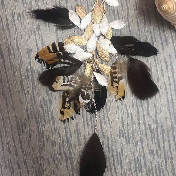 ☀️Creation  feather necklace and earring set - Picture 3 of 4